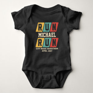 Body Nom personnalisé de marathon rétro pour supporter
