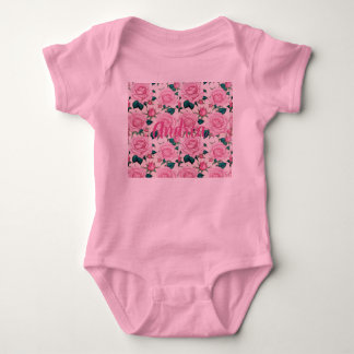 Body Nom personnalisé du bébé rose