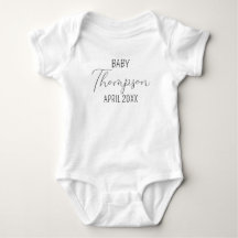 Nom personnalisé Faire-part Bodysuit bébé
