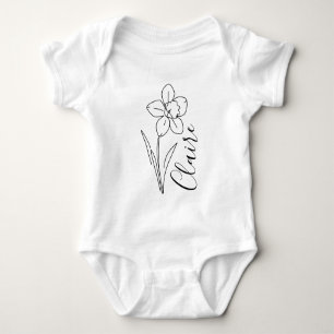 Body Nom personnalisé Jonquille de mars Fleur de naissa