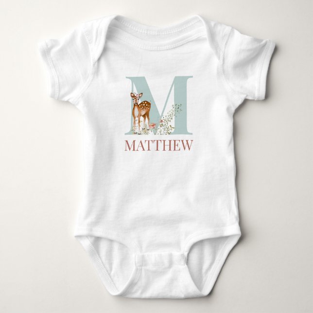 Body Nom personnalisé Lettre initiale M Bodysuit bébé (Devant)