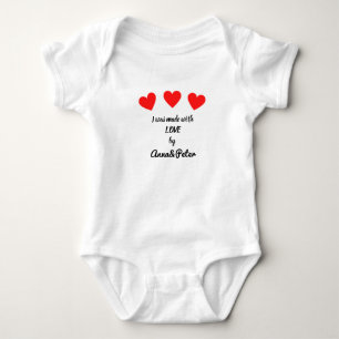 Body Nom personnalisé Maman & Papa Fait avec amour troi