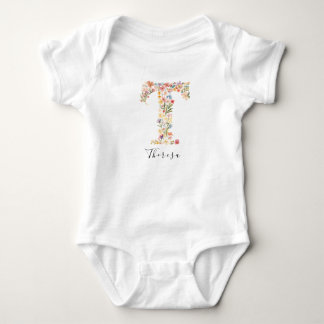 Body Nom personnalisé &Monogramme floral 'T'