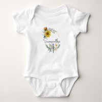 Nom Personnalisé Monogramme Floral Wreath