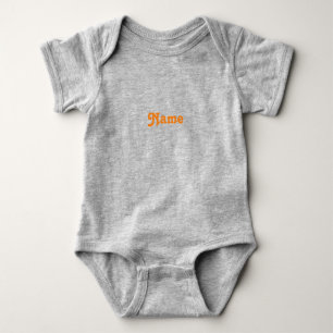 Body Nom personnalisé orange mignon texte monogramme mo