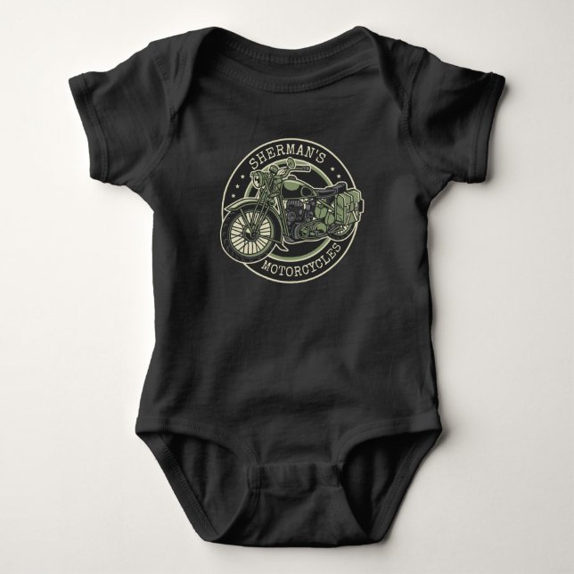 Body NOM personnalisé Retro Military Motorcycle Biker (Devant)
