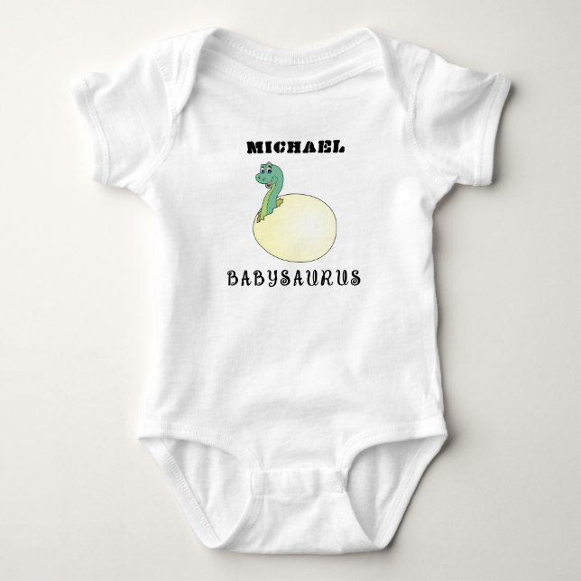 Body Nom personnalisé sur mignon Hatchling Dinosaur Bab (Devant)