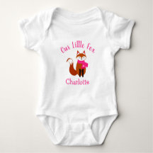 Notre petit Fox mignon Écharpe rose personnalisée