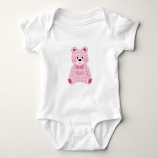 Body Nounours à carreaux roses