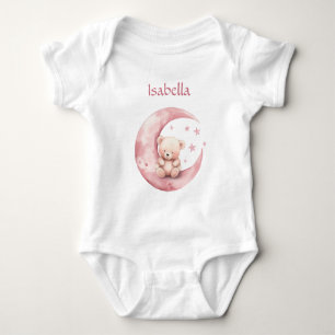 Body Nounours en peluche mignon sur une Lune rose