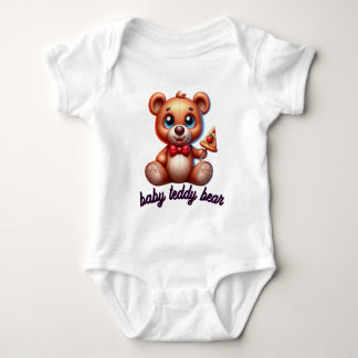 Body Nounours mignon avec pizza