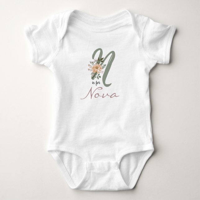 Body Nova Name Reveal Floral Letter N Girl Flower (Devant)