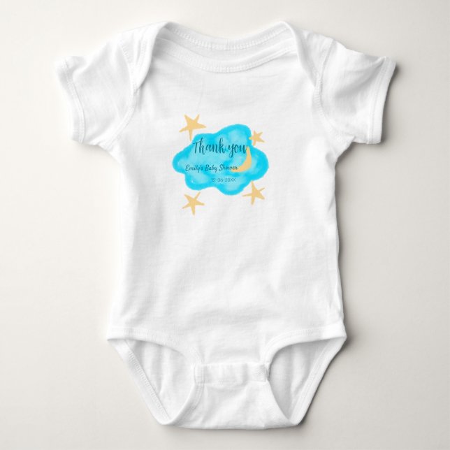 Body Nuages étoilés de lune aquarelle baby shower ajout (Devant)