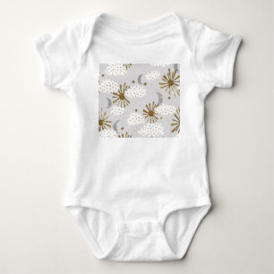 Body Nuages, soleil, lune, motif minimaliste.