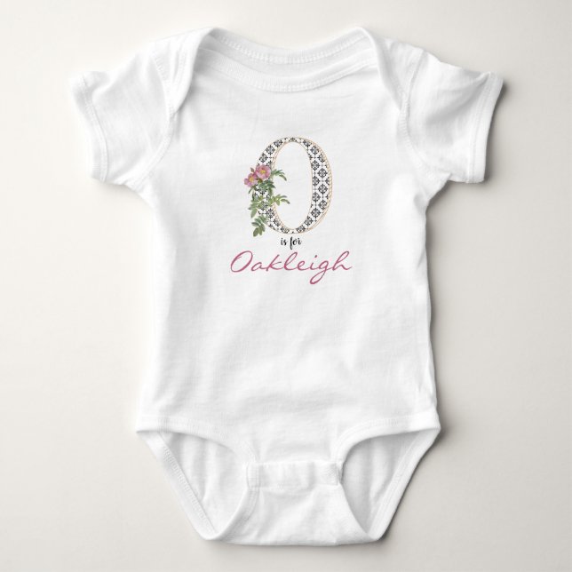 Body Oakleigh Nom Révéler Floral Lettre O Fleur Fille (Devant)