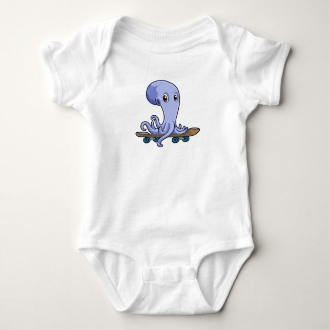 Body Octopus comme patineur avec skateboard (Devant)
