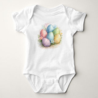 Body Œufs de Pâques pastel aquarelle avec fleurs 