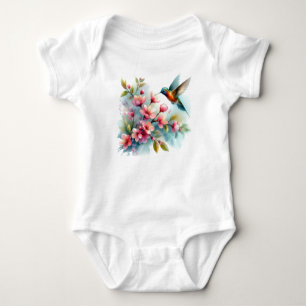 Body OEuvre florale/printanière de colibri