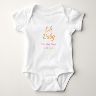 BODY OH BÉBÉ BABY SHOWER ORANGE VIOLET SIMPLE MINIMAL