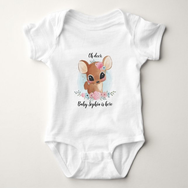 Body Oh Deer Baby est ici Anniversaire (Devant)