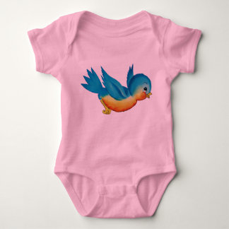 Body Oiseau bleu vintage mignon