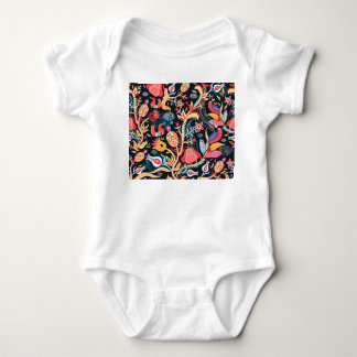 Body Oiseaux floraux foncés : Motif ornemental.