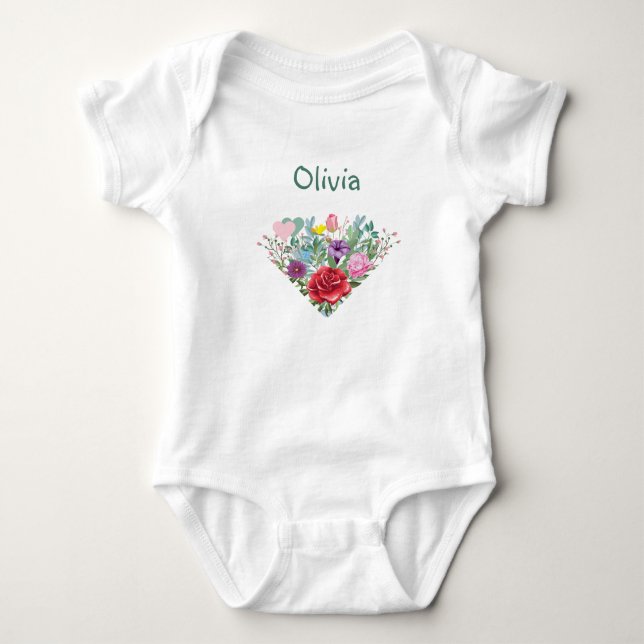 Body Olivia Personnaliser les noms Fleurs Jumeaux 2 Coe (Devant)