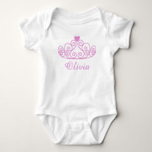 Body Olivia, Pink Princess Baby Tee, Ajouter le nom du 