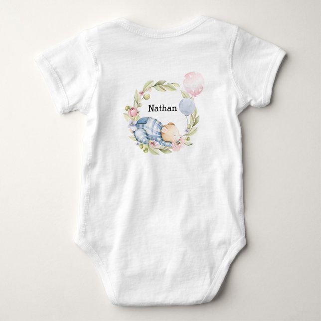 Body On Peut Attendre Le Baby shower Teddy Bear Garçon (Dos)