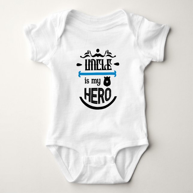 Body Oncle Est Mon Héros Baby Bodysuit (Devant)