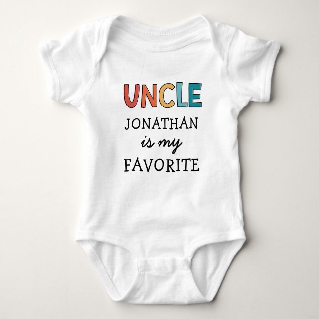 Body Oncle Favori Personnalisé Mignonne J'Aime Mon Oncl (Devant)
