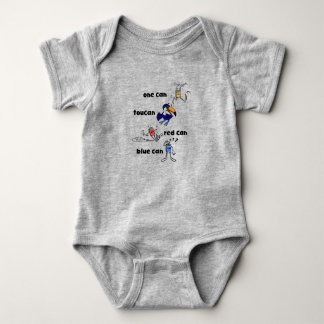 Body One Can Toucan Red Can Blue Can Baby Bodysuit