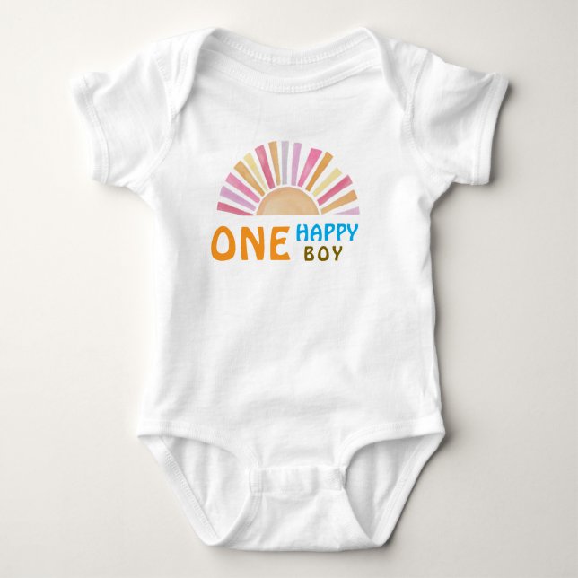 Body One Happy Boy Sunshine 1er anniversaire ou tous le (Devant)