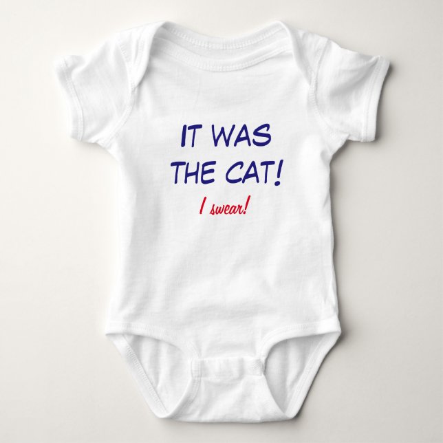 Body Onsie drôle - le bébé blâme le chat ! (Devant)