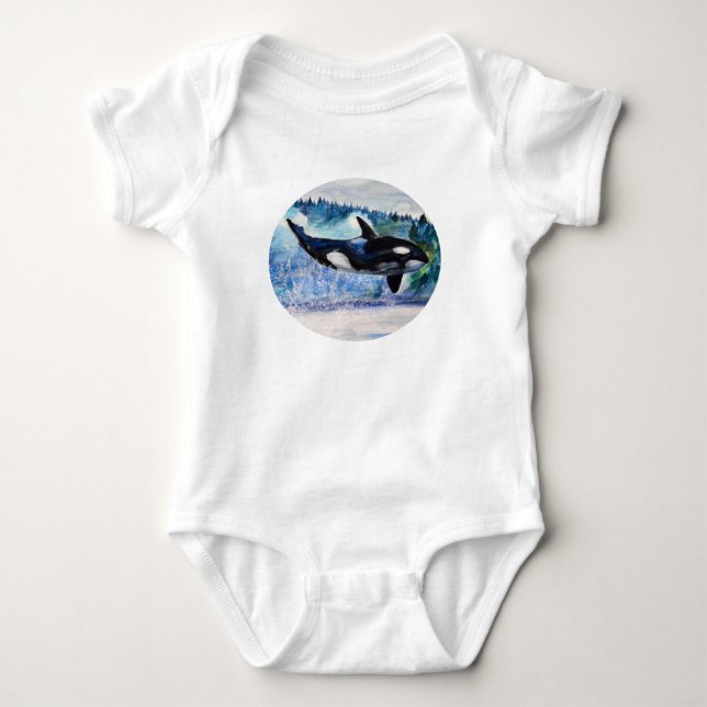Body Orca Whale Art Baby Bodysuit (Devant)