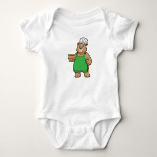 Body Ours comme cuire avec tablier de Cuisine et bol en