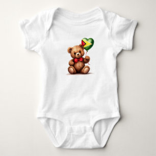 Body ours en peluche & ballon avec le drapeau guyanais.