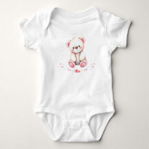 Body Ours en peluche mignon et fleurs pour une fille