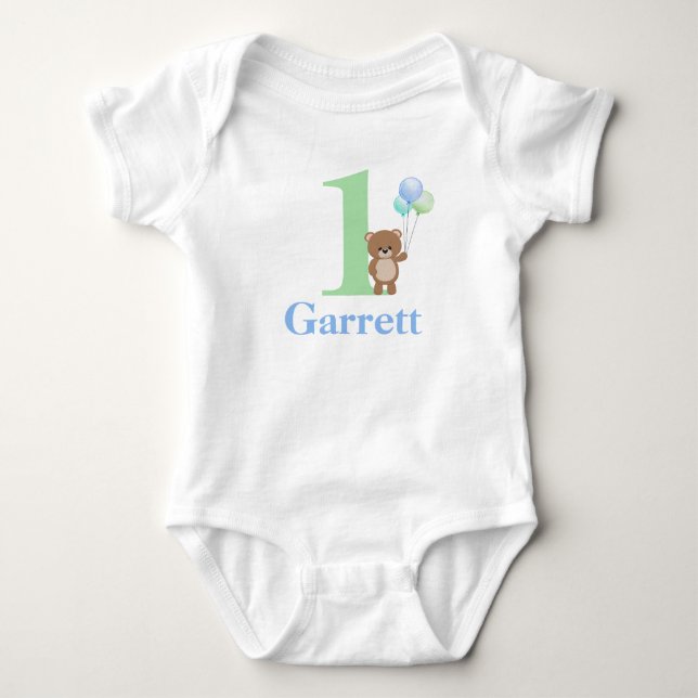 Body Ours et ballons d'anniversaire (Devant)