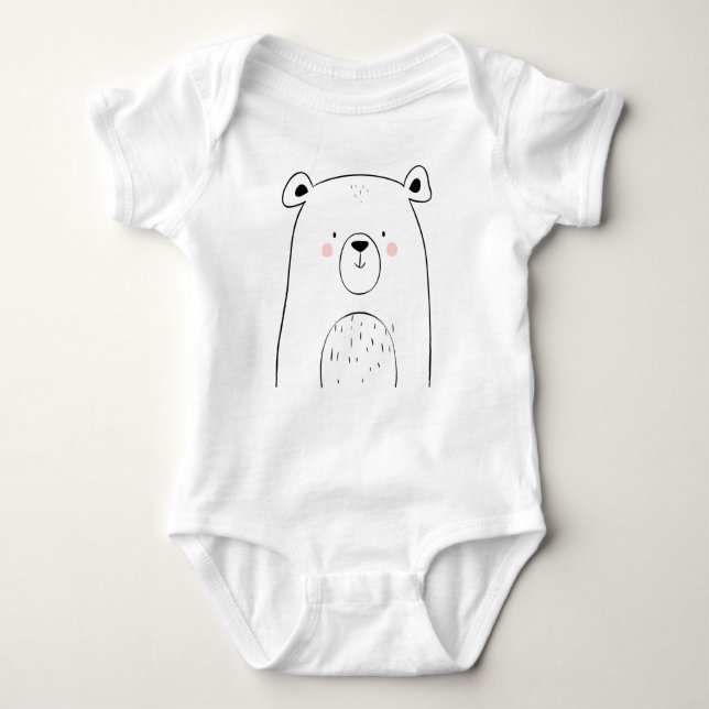 Body Ours mignon Bodysuit bébé Forêt de forêt animale (Devant)