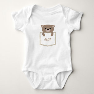 Body ours mignon dans la poche personnalisée