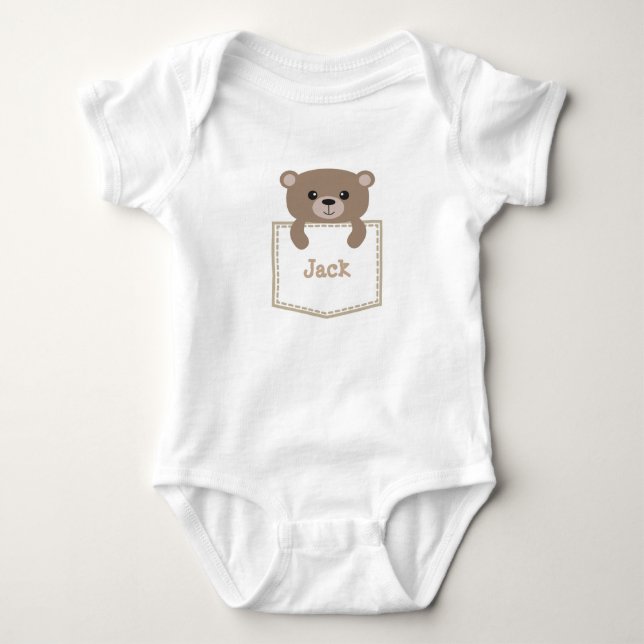 Body ours mignon dans la poche personnalisée (Devant)