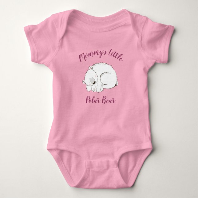 Body Ours polaire Baby shower fille rose (Devant)
