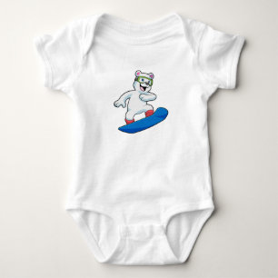 Body Ours polaire en Snowboardeur avec Snowboard