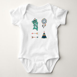 Body Ours Turquoise Indien Autocollants Tipi