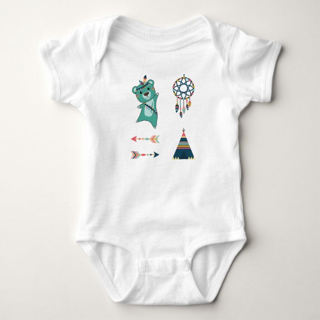 Body Ours Turquoise Indien Autocollants Tipi (Devant)