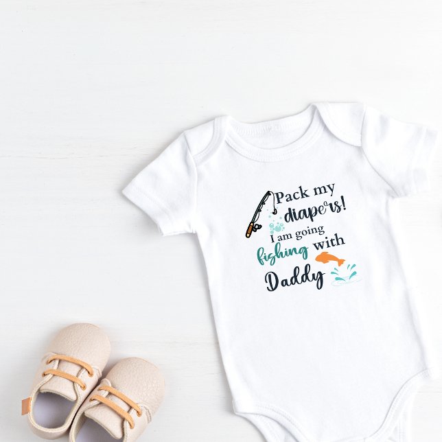 Body Pack mes Diapers Je vais pêcher avec papa (Pack my diapers! I am going fishing with daddy)