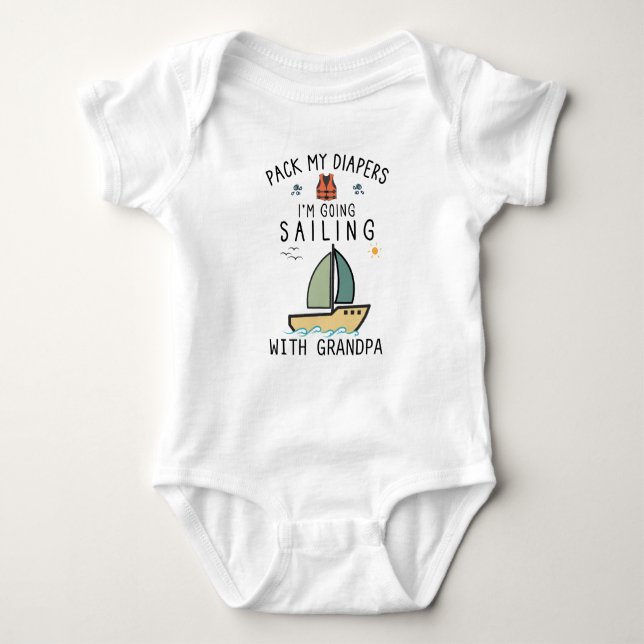 Body Pack My Diapers I'm Go Sailing with Grand-pa (Devant)