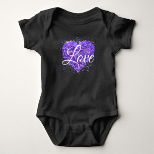 Body Paillettes violettes, amour graffiti valentine