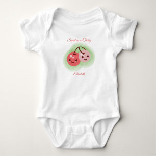 Body Paire de cerises rose pâle personnalisée
